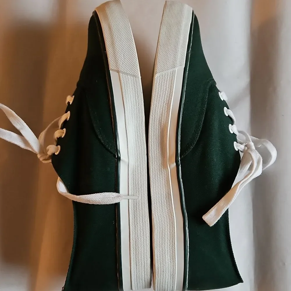 J.Crew Green Canvas Lace-up Sneaker - Brand New Sz 7